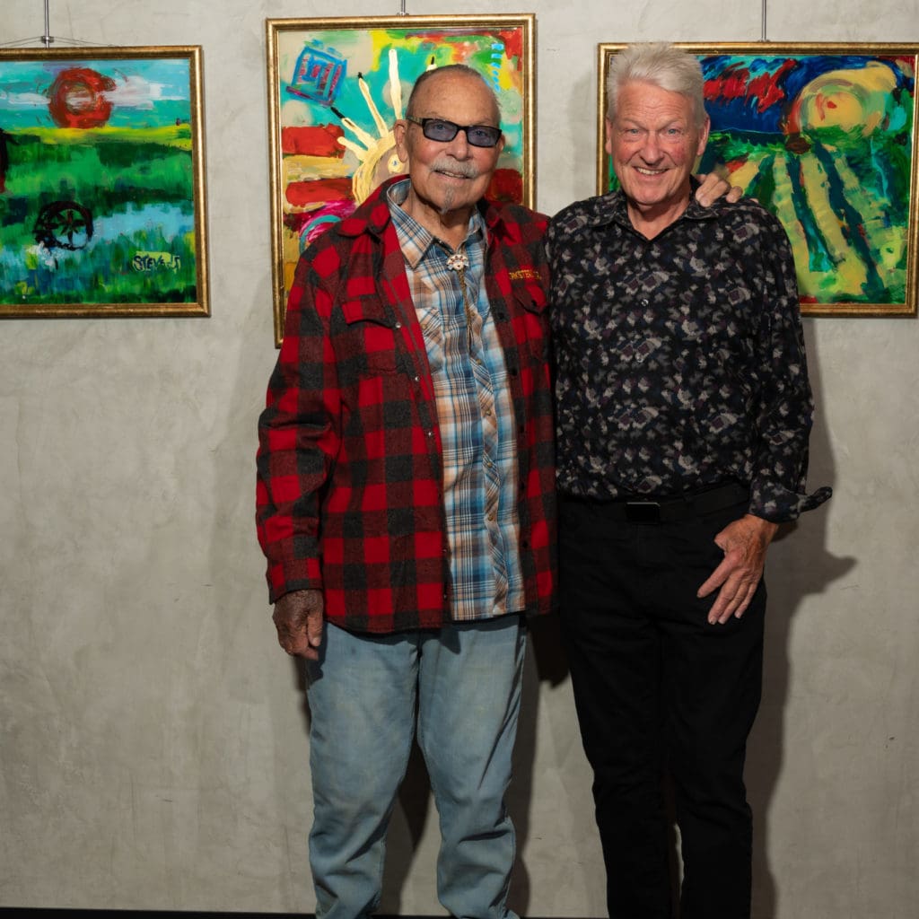 Artist, Alan Stevens on the left and Venue Owner, Larry Turner on the right