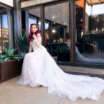 Bride Photography in Courtyard of Intimate Wedding Venue
