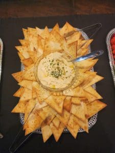 Pita and Hummus Appetizer Platter at Wedding Venue