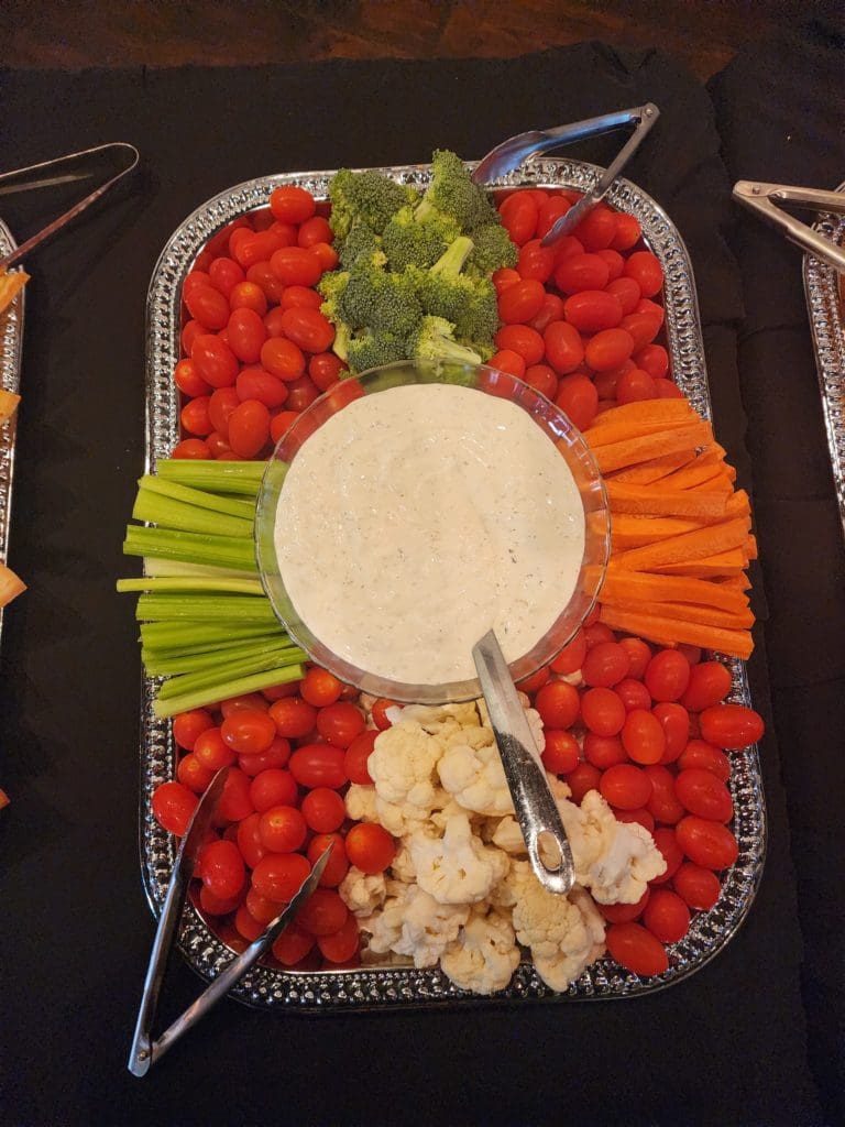 Vegetable Platter Appetizer at Wedding Venue