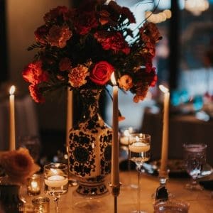 Intimate Wedding Venue Candlelit Centerpiece